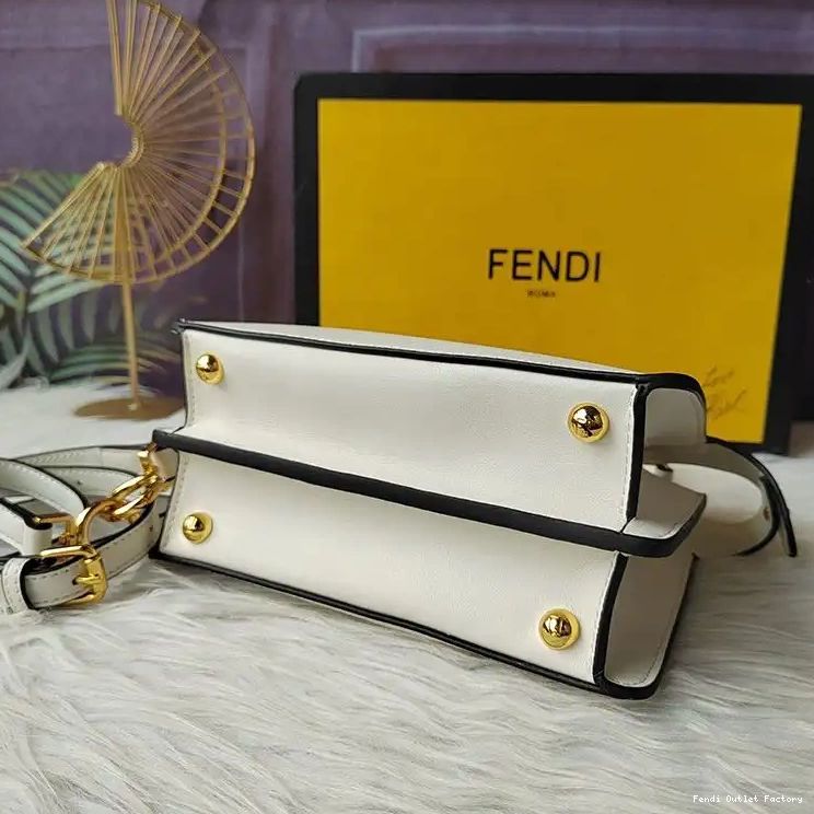 Cheap HOT Peekaboo White Fendi Bag ISeeU Leather In Petite Nappa 0403